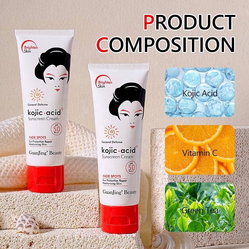 Kojic Acid Sunscreen Cream Fade Spots SPF50