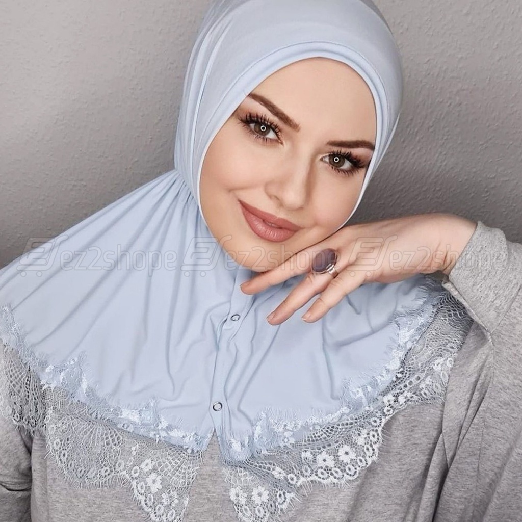 New Doll Collar Lace Button Hijab (DC)