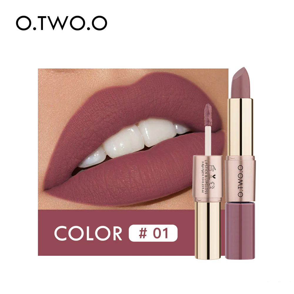 O.TWO.O 2 in 1 Matte Liquid Lipstick 12 Colors High Pigmented Long Lasting Lipstick