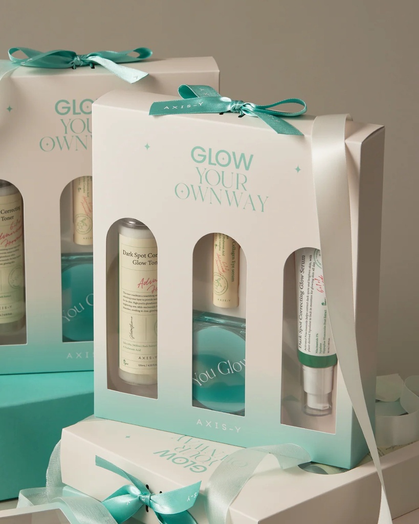 Axis-Y Glow Your Ownway Set (Toner, Eye Serum, Glow Serum & Compact Mirror)