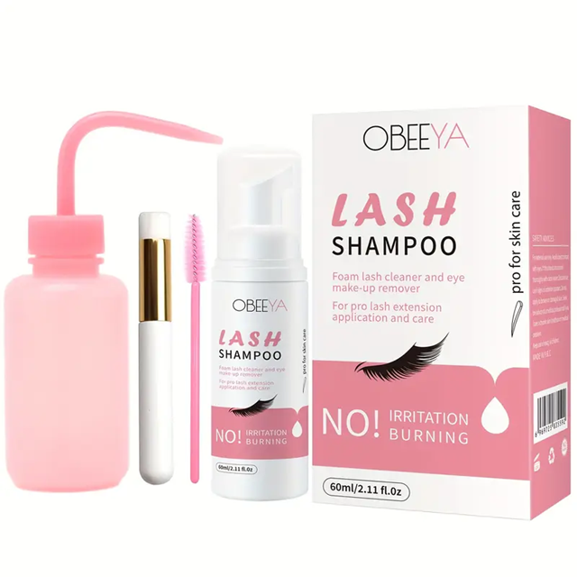 Eyelash Cleanser, Shampoo Foam & Rinse Bottle &
